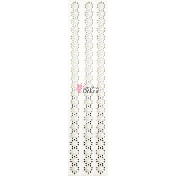 Strasuri din acril pentru make-up, par sau corp cu adeziv SGS023AA Argintii de 2-8mm 630 buc cu perle